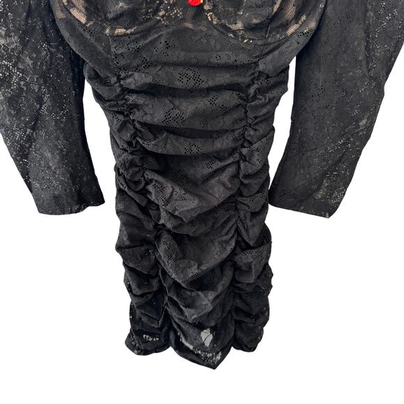 For Love & Lemons Harlow Lace Slip Mini Dress Black Size XS - Picture 8 of 12